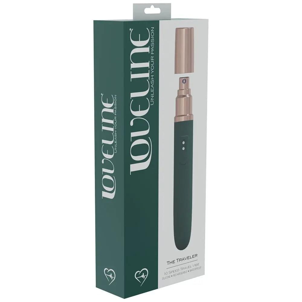 LOVELINE The Traveler -  -  17.6 cm USB Rechargeable Vibrator with Lube Applicator Shots Toys Discreet Intimate Essentials.