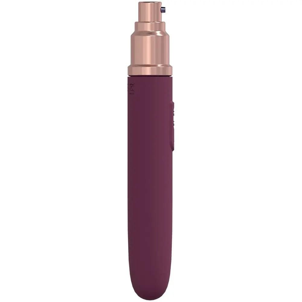 LOVELINE The Traveler - Burgundy - Burgundy 17.6 cm USB Rechargeable Vibrator with Lube Applicator Shots Toys Discreet Intimate Essentials.