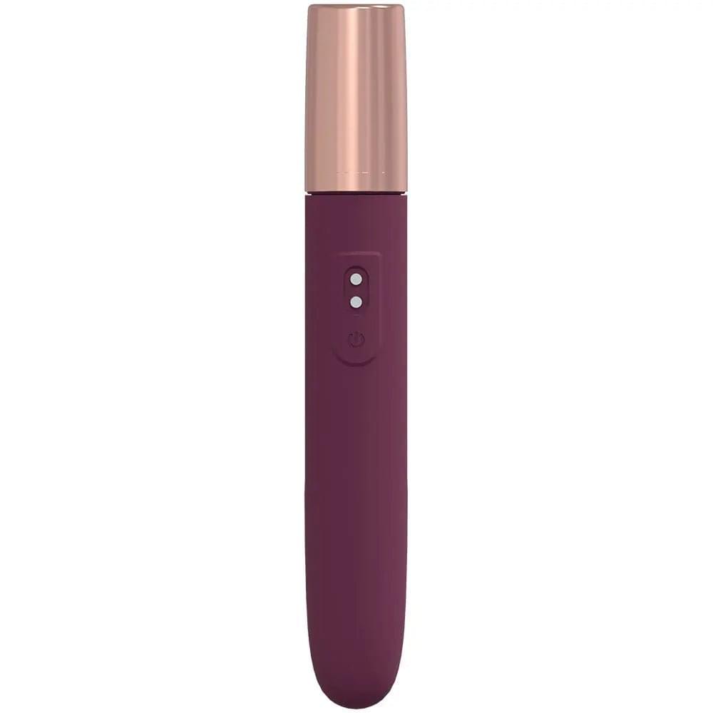 LOVELINE The Traveler - Burgundy - Burgundy 17.6 cm USB Rechargeable Vibrator with Lube Applicator Shots Toys Discreet Intimate Essentials.