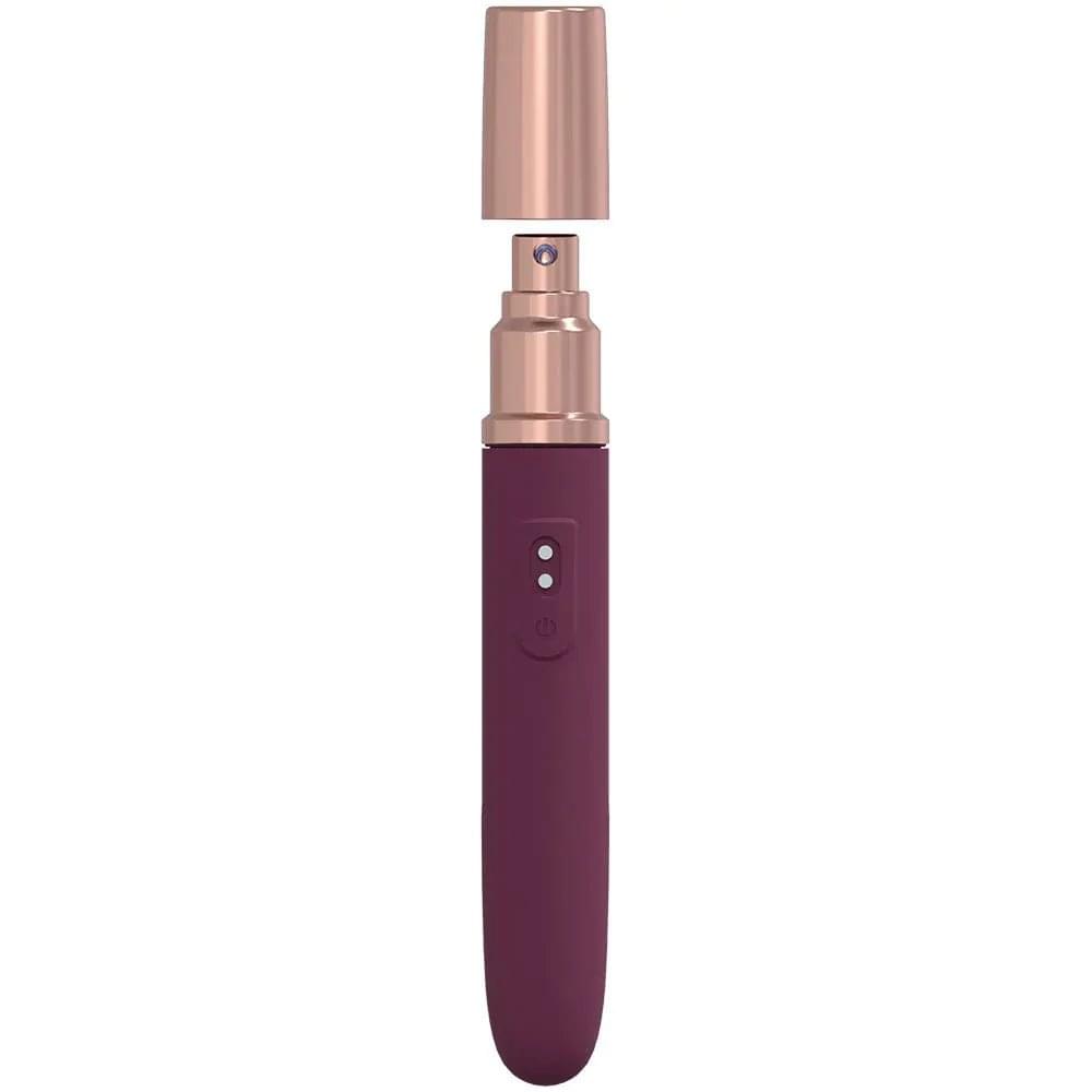 LOVELINE The Traveler - Burgundy - Burgundy 17.6 cm USB Rechargeable Vibrator with Lube Applicator Shots Toys Discreet Intimate Essentials.