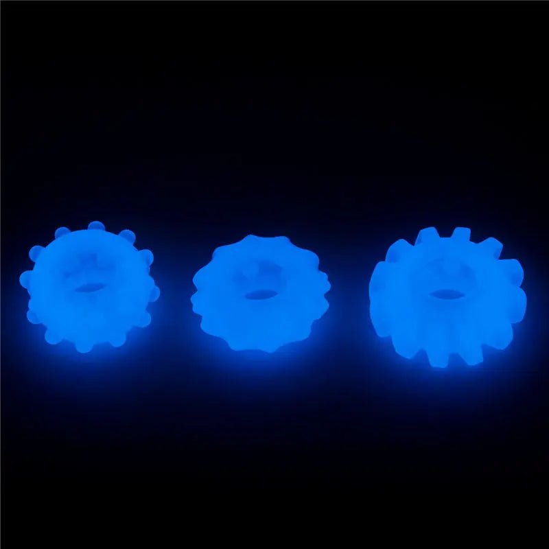 Shop affordable quality Lumino Play Penis Rings 3 Pack - Glow in the Dark Cock Rings - Set of 3 - Discreet Intimate Essentials - COCK RINGS - Lovetoy