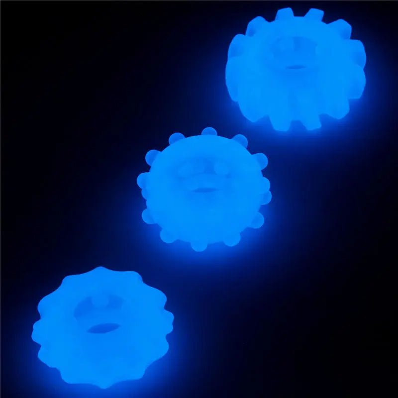 Shop affordable quality Lumino Play Penis Rings 3 Pack - Glow in the Dark Cock Rings - Set of 3 - Discreet Intimate Essentials - COCK RINGS - Lovetoy