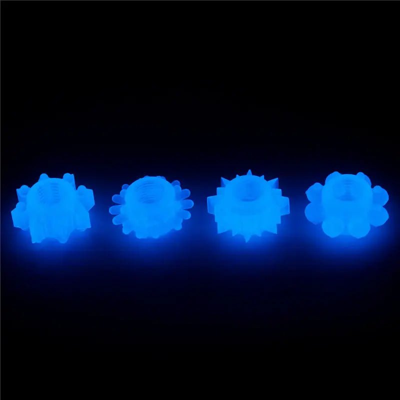 Shop affordable quality Lumino Play Penis Rings 4 Pack - Glow in the Dark Cock Rings - Set of 4 - Discreet Intimate Essentials - COCK RINGS - Lovetoy