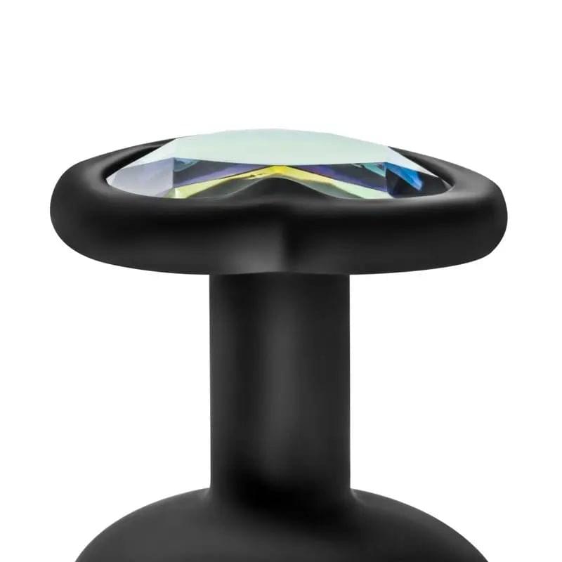 Luxe Bling Plugs Training Kit Black With Rainbow Gems Luxe Discreet Intimate Essentials.