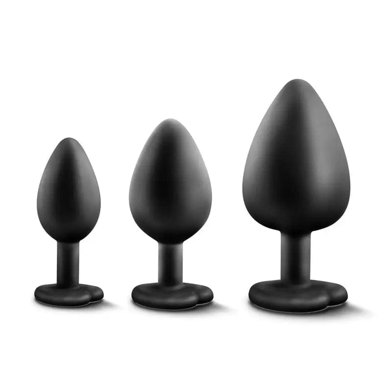 Luxe Bling Plugs Training Kit Black With Rainbow Gems Luxe Discreet Intimate Essentials.
