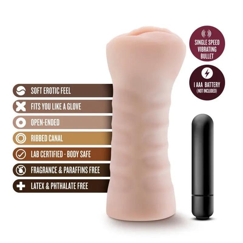 M for Men Ashley -  Vibrating Vagina Stroker Blush Novelties Discreet Intimate Essentials.