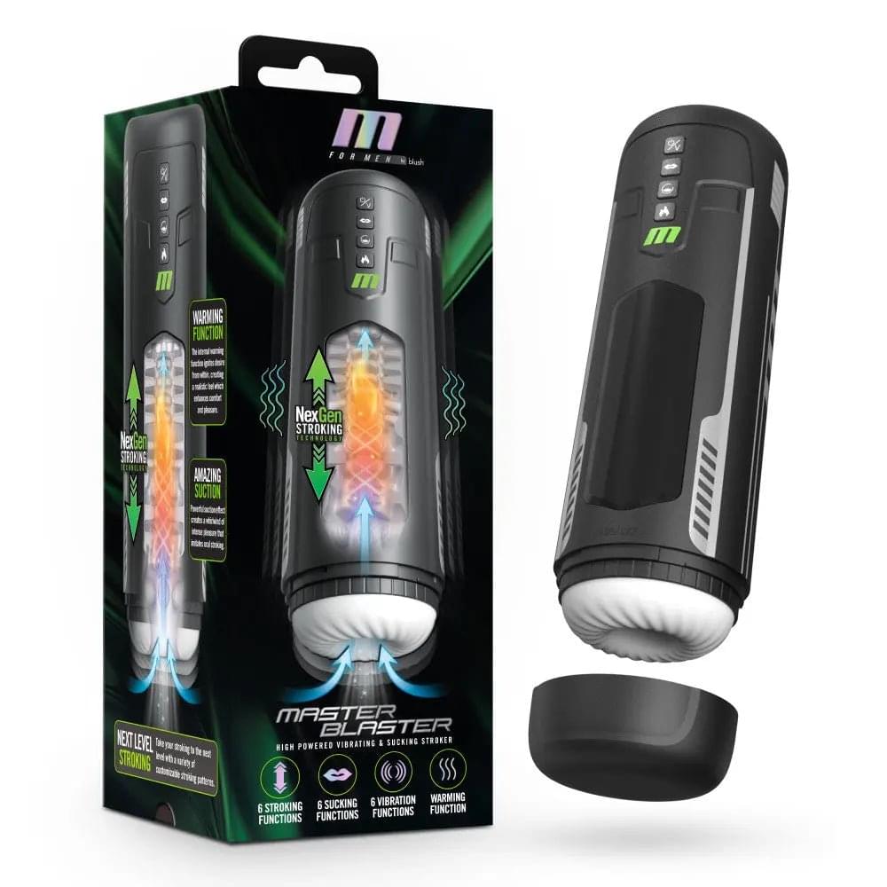 M For Men - Master Blaster - USB Rechargeable Vibrating & Sucking Auto Stroker Blush Novelties Discreet Intimate Essentials.