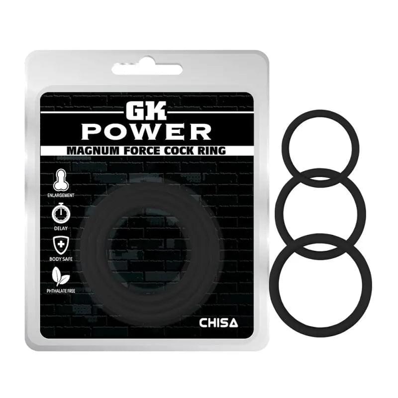 Magnum Force Cock Ring Set Black GK Power Discreet Intimate Essentials.