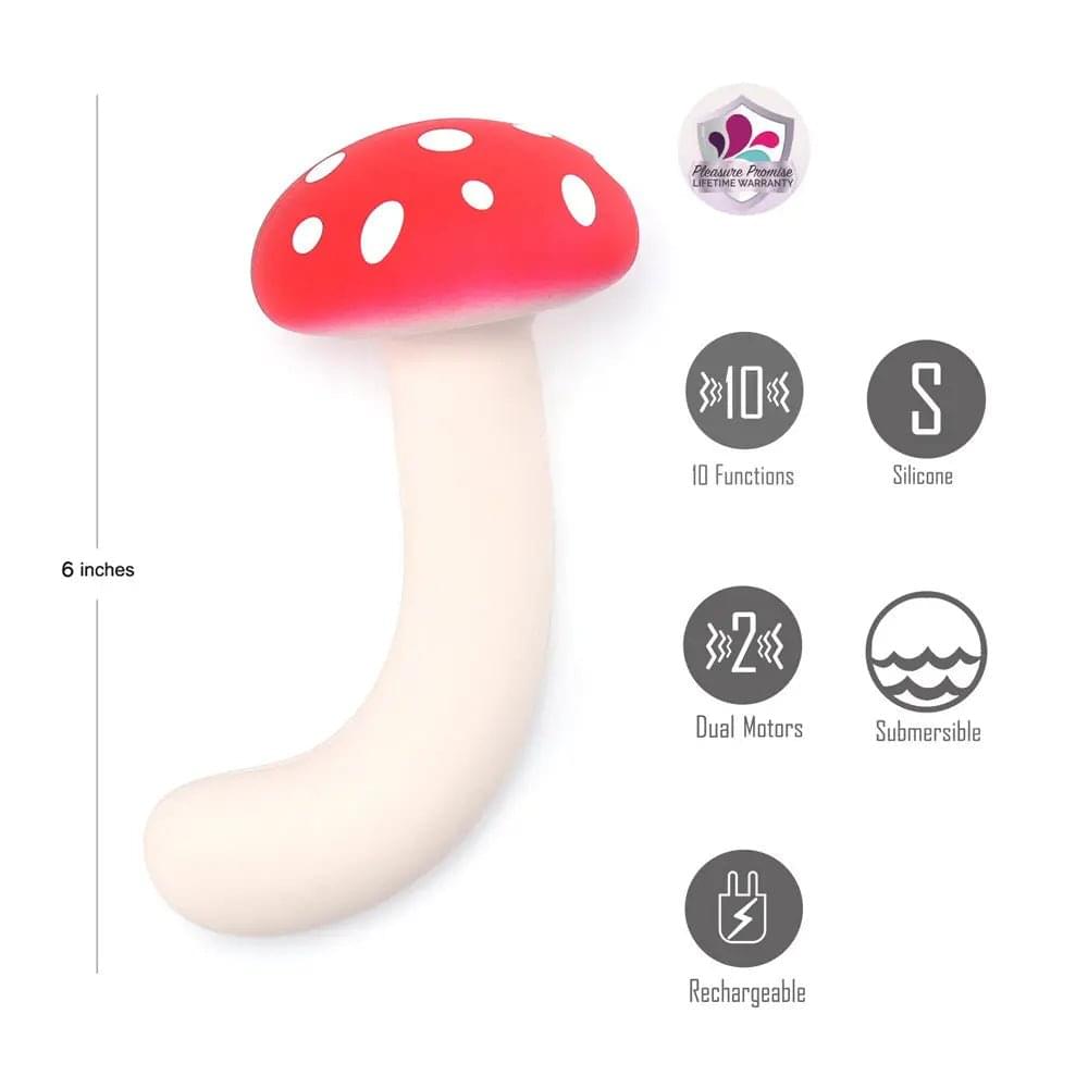 Maia ALICE - /White 15.2 cm USB Rechargeable Dual Vibrating Mushroom Maia Toys Discreet Intimate Essentials.