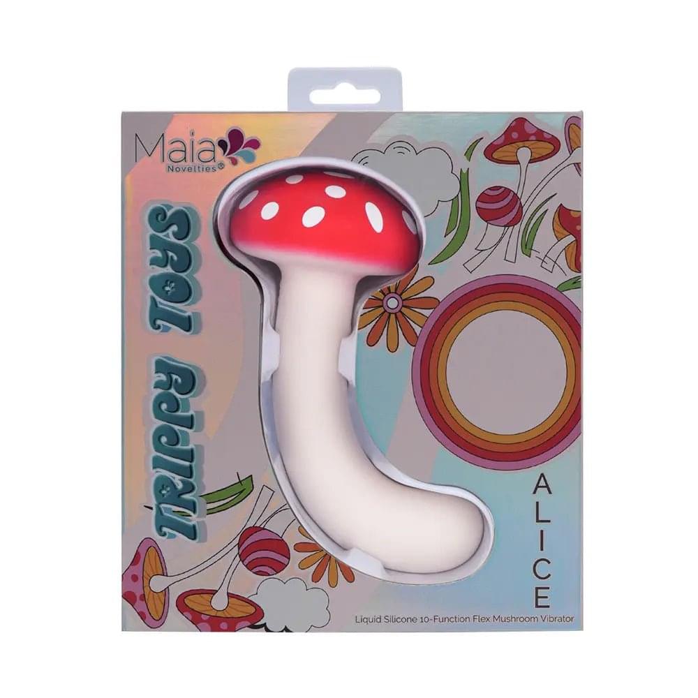 Maia ALICE - /White 15.2 cm USB Rechargeable Dual Vibrating Mushroom Maia Toys Discreet Intimate Essentials.