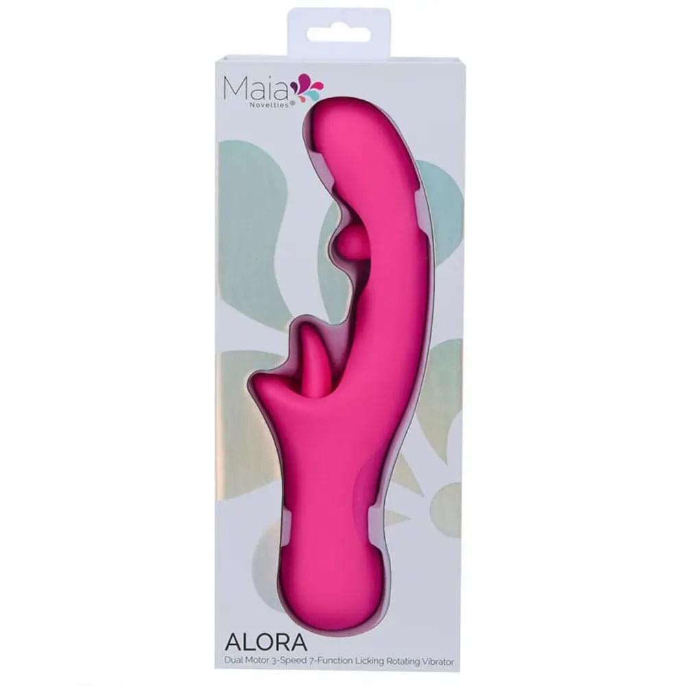 Maia ALORA -  24.1 cm USB Rechargeable Rotating & Licking Vibrator Maia Toys Discreet Intimate Essentials.