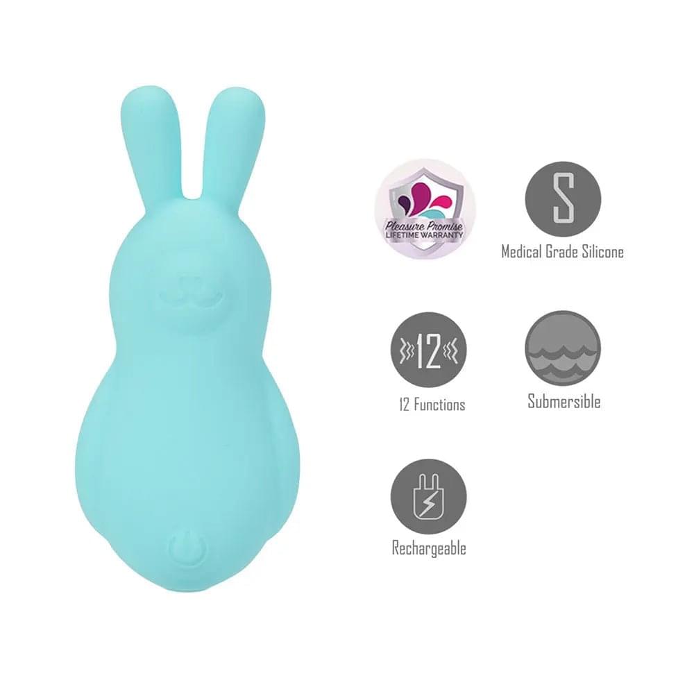Maia BRI - Teal - Teal 9 cm USB Rechargeable Vibrating Bunny Bullet Maia Toys Discreet Intimate Essentials.