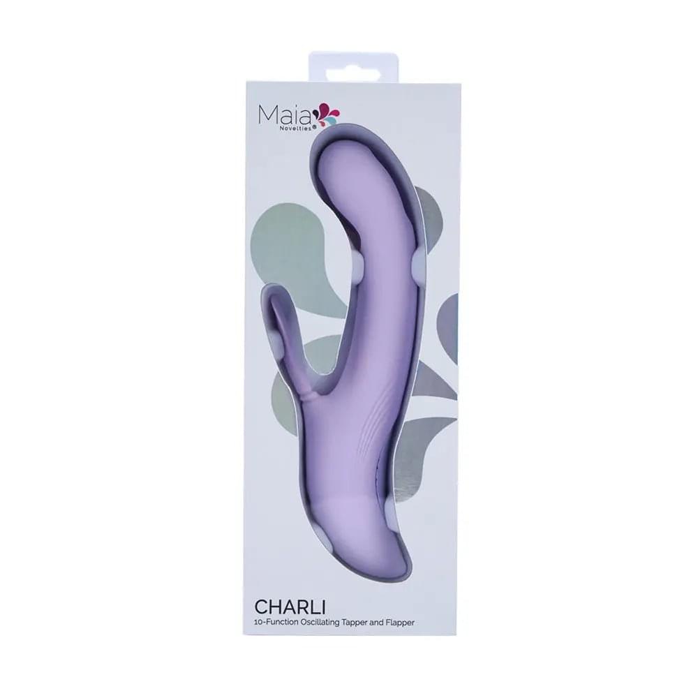 Maia CHARLI - Lavender 22.9 cm USB Rechargeable Flapping & Tapping Rabbit Vibrator Maia Toys Discreet Intimate Essentials.