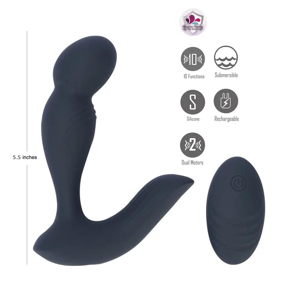 Maia COLTON -  -  USB Rechargeable Vibrating Prostate Massager with Wireless Remote Maia Toys Discreet Intimate Essentials.