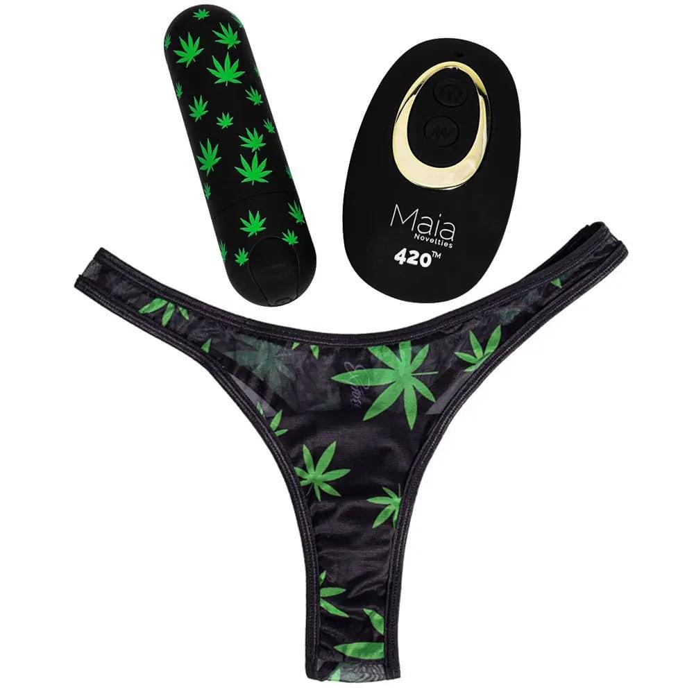 Maia DATE NIGHT 420 PANTY VIBE - S/M -  S/M 420 Panty with  USB Rechargeable Bullet & Remote Maia Toys Discreet Intimate Essentials.