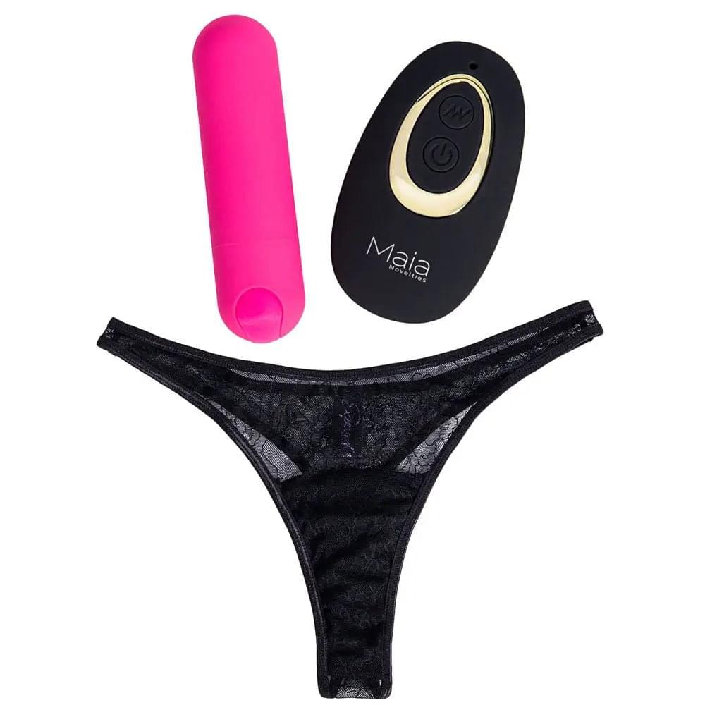 Maia DATE NIGHT PANTY VIBE - S/M -  S/M Panty with Pink USB Rechargeable Bullet & Remote Maia Toys Discreet Intimate Essentials.
