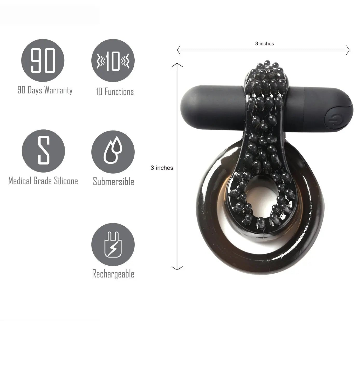 Shop affordable quality Maia Jagger - USB Rechargeable Vibrating Cock & Ball Ring - Discreet Intimate Essentials - COCK RINGS - Maia Toys