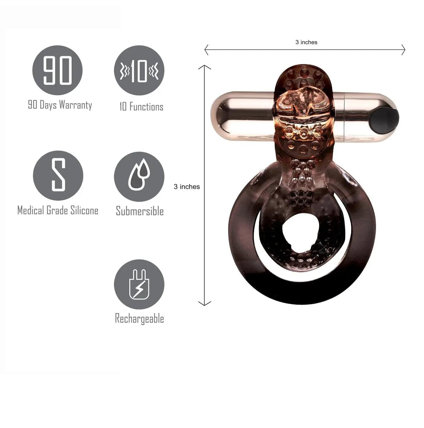 Maia Jayden -  USB Rechargeable Vibrating Cock & Ball Rings Maia Toys Discreet Intimate Essentials.