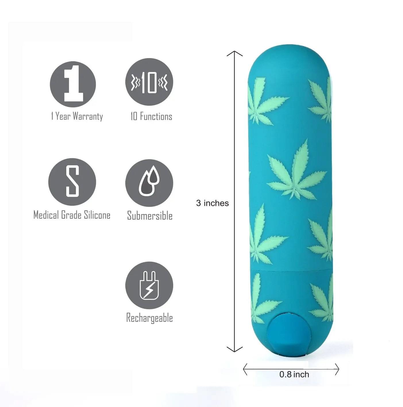 Maia Jessi 420 - Emerald  7.6 cm USB Rechargeable Bullet Maia Toys Discreet Intimate Essentials.
