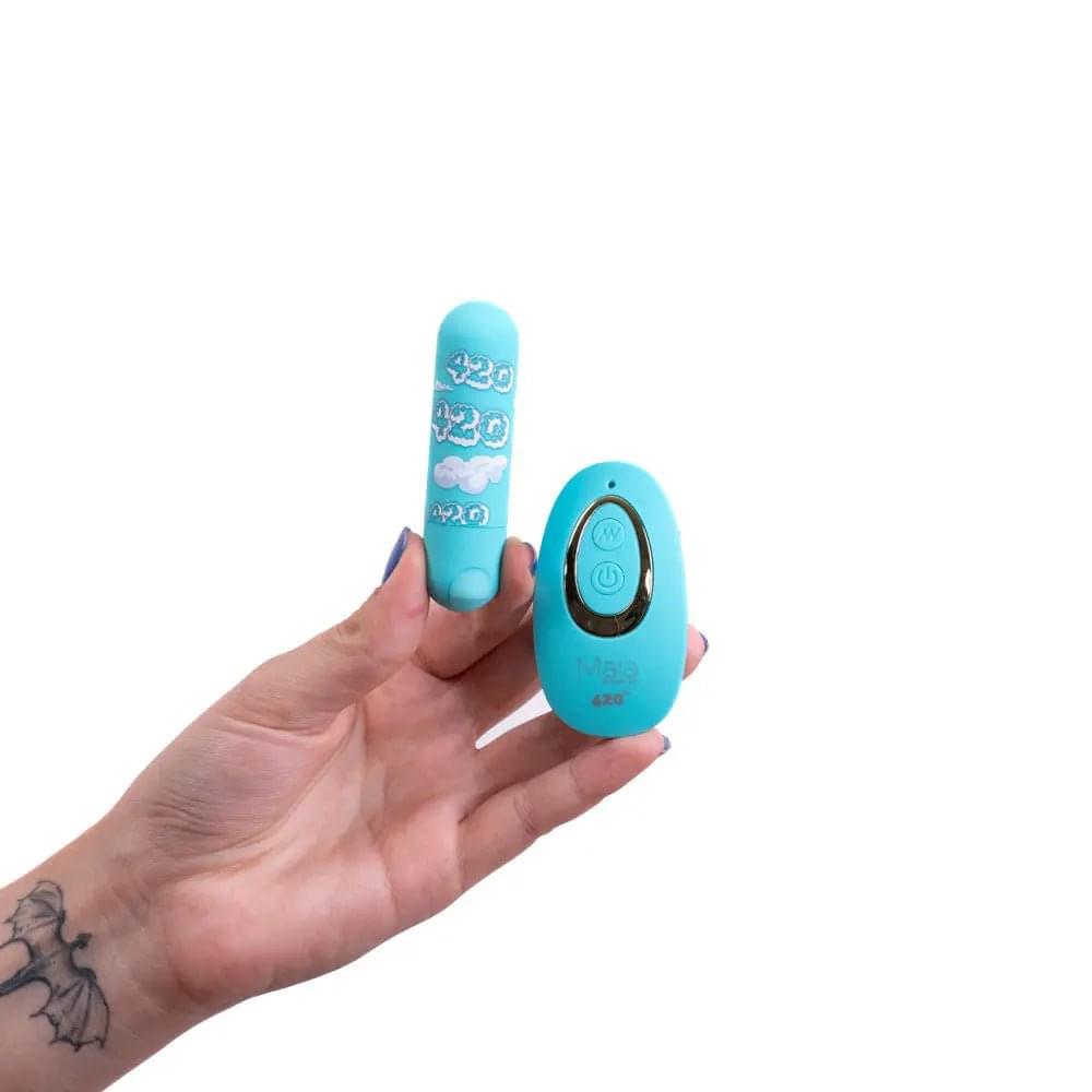 Maia JESSI 420 Remote - Sky  7.6 cm USB Rechargeable Bullet with Wireless Remote Maia Toys Discreet Intimate Essentials.
