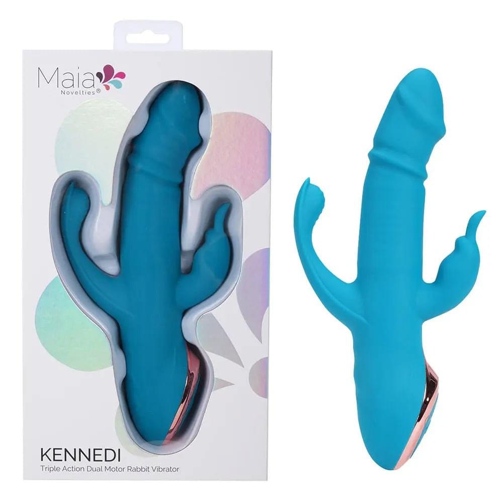 Maia KENNEDI -  23.5 cm USB Rechargeable Triple Stimulating Vibrator Maia Toys Discreet Intimate Essentials.