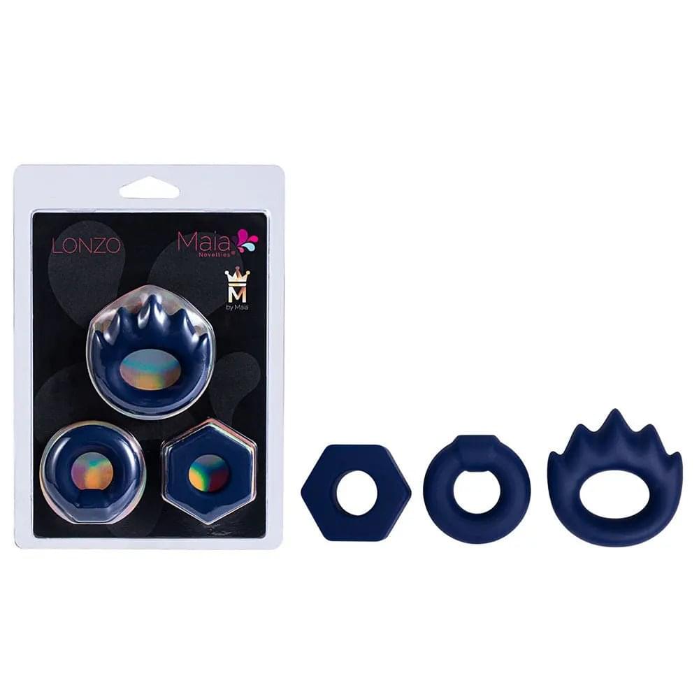 Maia LONZO -  Silicone Cock Rings - Set of 3 Maia Toys Discreet Intimate Essentials.