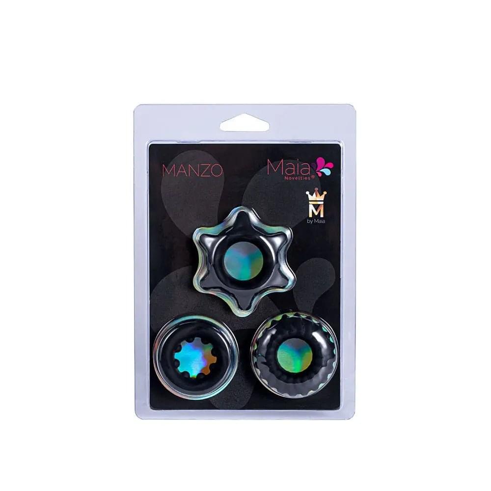 Maia MANZO -  Silicone Cock Rings - Set of 3 Maia Toys Discreet Intimate Essentials.