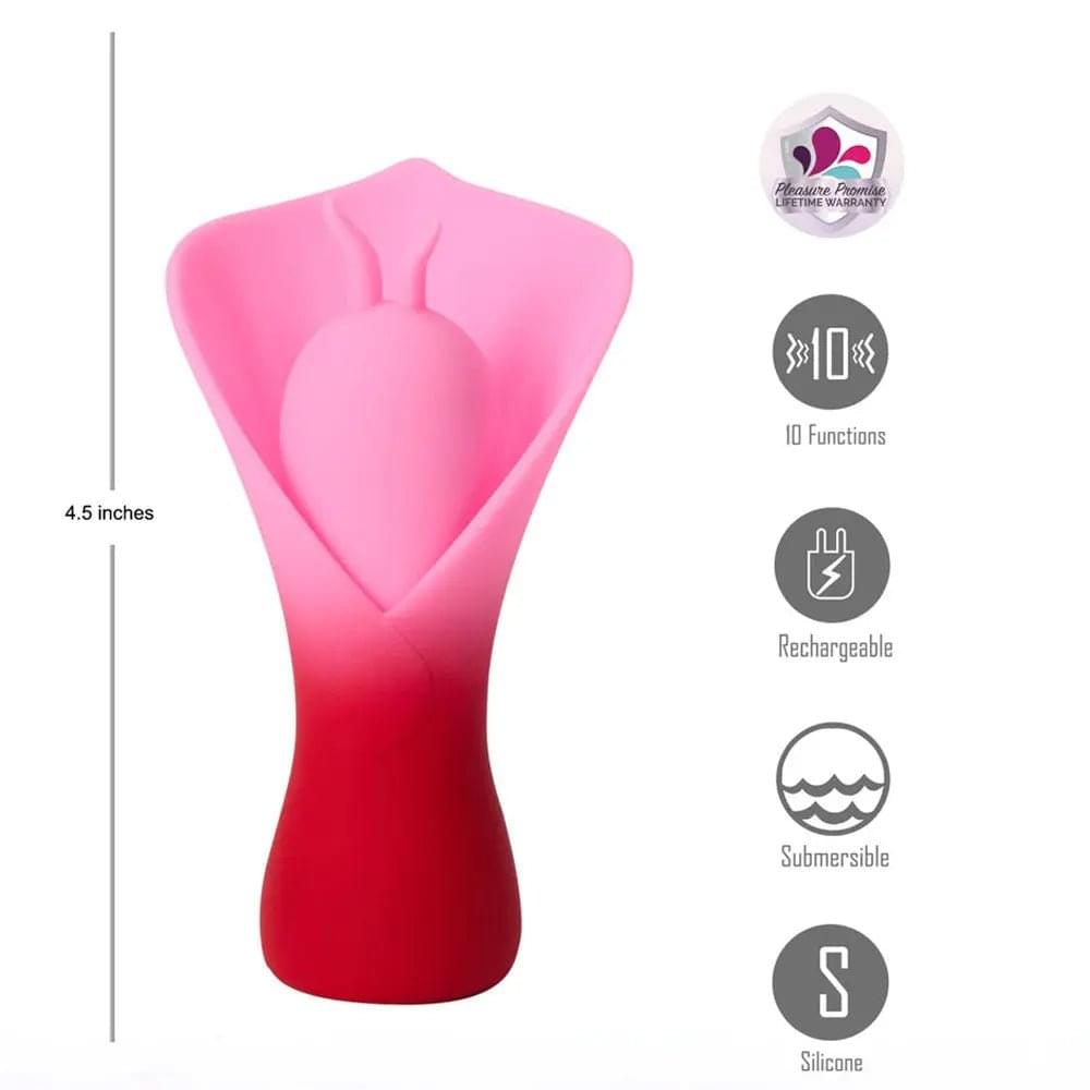 Maia MINA -  - /Pink USB Rechargeable Fluttering Flower Stimulator Maia Toys Discreet Intimate Essentials.