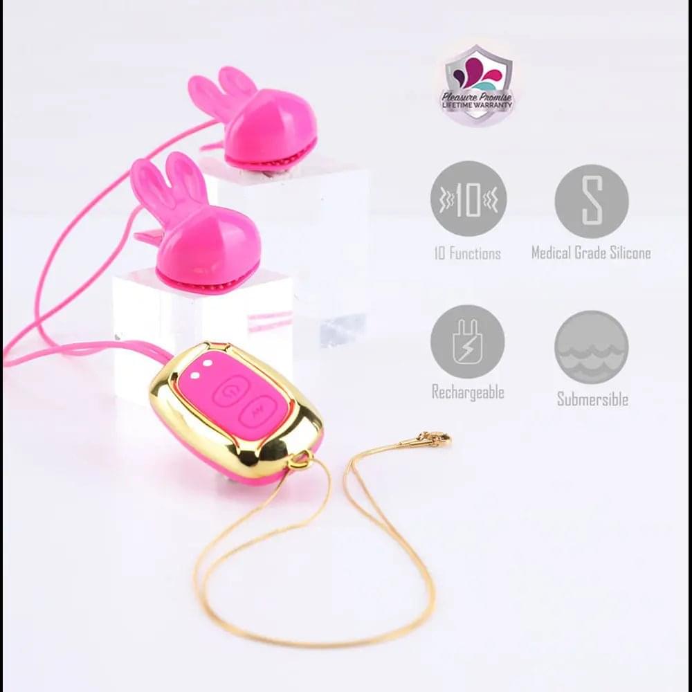 Maia MOLLI -  -  USB Rechargeable Vibrating Nipple Clamps & Necklace Maia Toys Discreet Intimate Essentials.