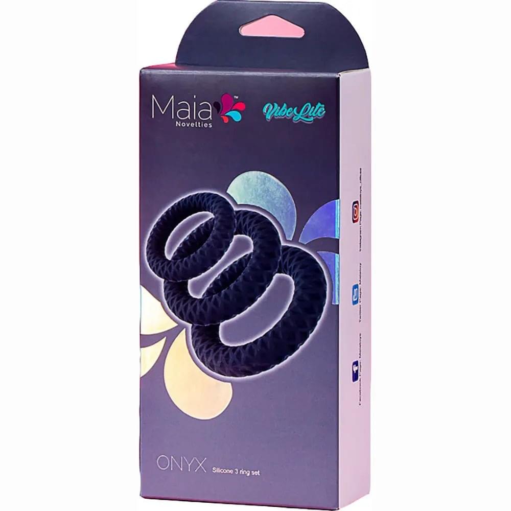 Maia ONYX - Grey Cock Ring Set - Set of 3 Sizes Maia Toys Discreet Intimate Essentials.