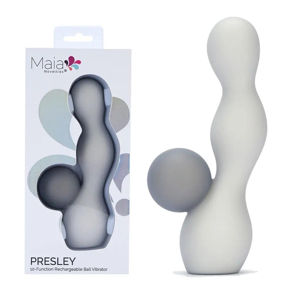 Maia PRESLEY - Grey 15.2 cm USB Rechargeable Rabbit Vibrator Maia Toys Discreet Intimate Essentials.