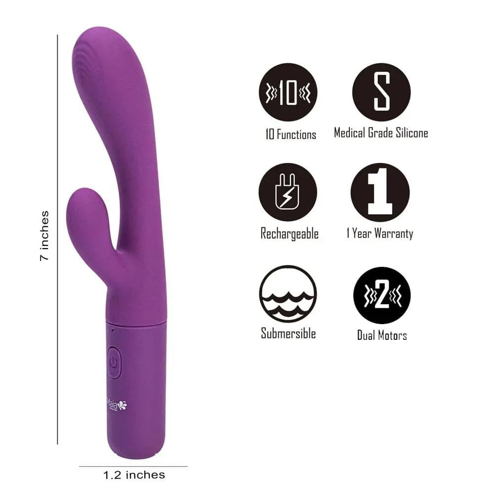 Maia RAYLA -  17.8 cm USB Rechargeable Rabbit Vibrator Maia Toys Discreet Intimate Essentials.