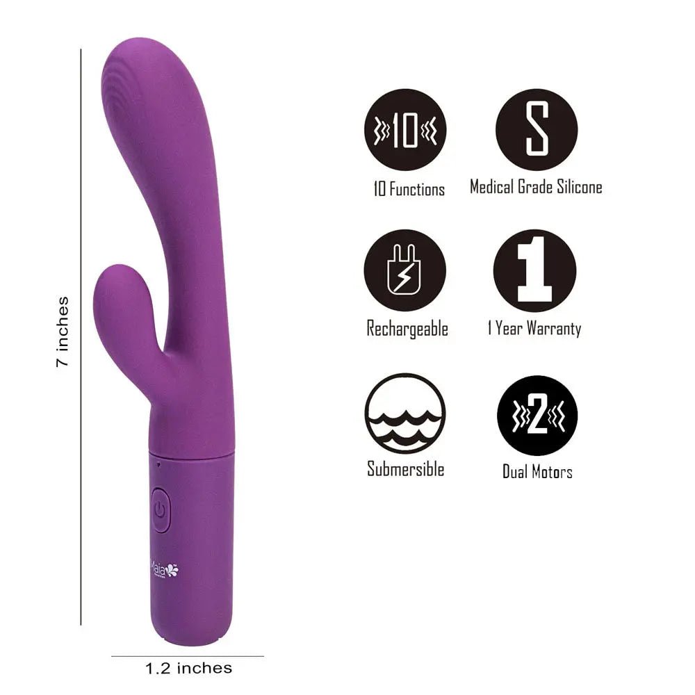 Shop affordable quality Maia RAYLA - 17.8 cm USB Rechargeable Rabbit Vibrator - Discreet Intimate Essentials - VIBRATORS - Maia Toys