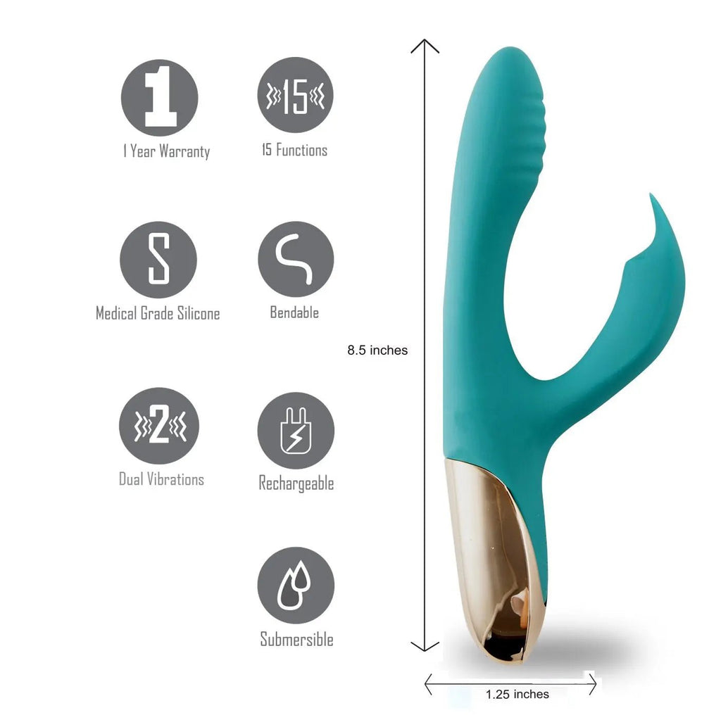 Shop affordable quality Maia Skyler - 21.6 cm USB Rechargeable Bendable Rabbit Vibrator - Discreet Intimate Essentials - VIBRATORS-RABBIT - Maia Toys