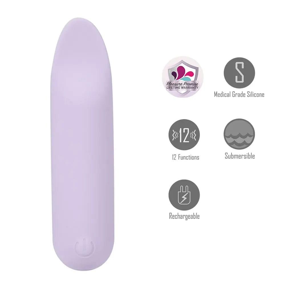 Maia TAWNI - Lavender - Lavender 9 cm USB Rechargeable Bullet with Flickering Tip Maia Toys Discreet Intimate Essentials.