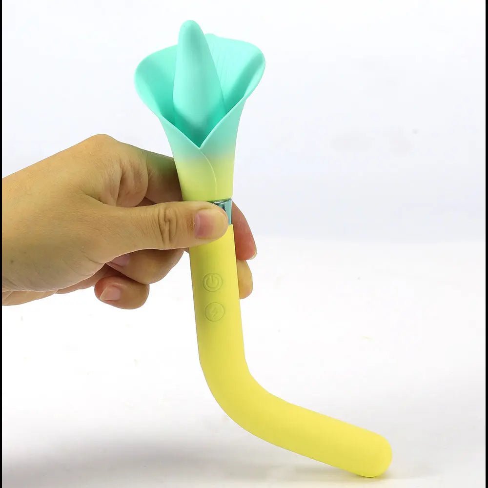 Shop affordable quality Maia VALA - /Green 22.2 cm USB Rechargeable Flower Vibrator - Discreet Intimate Essentials - VIBRATORS - Maia Toys