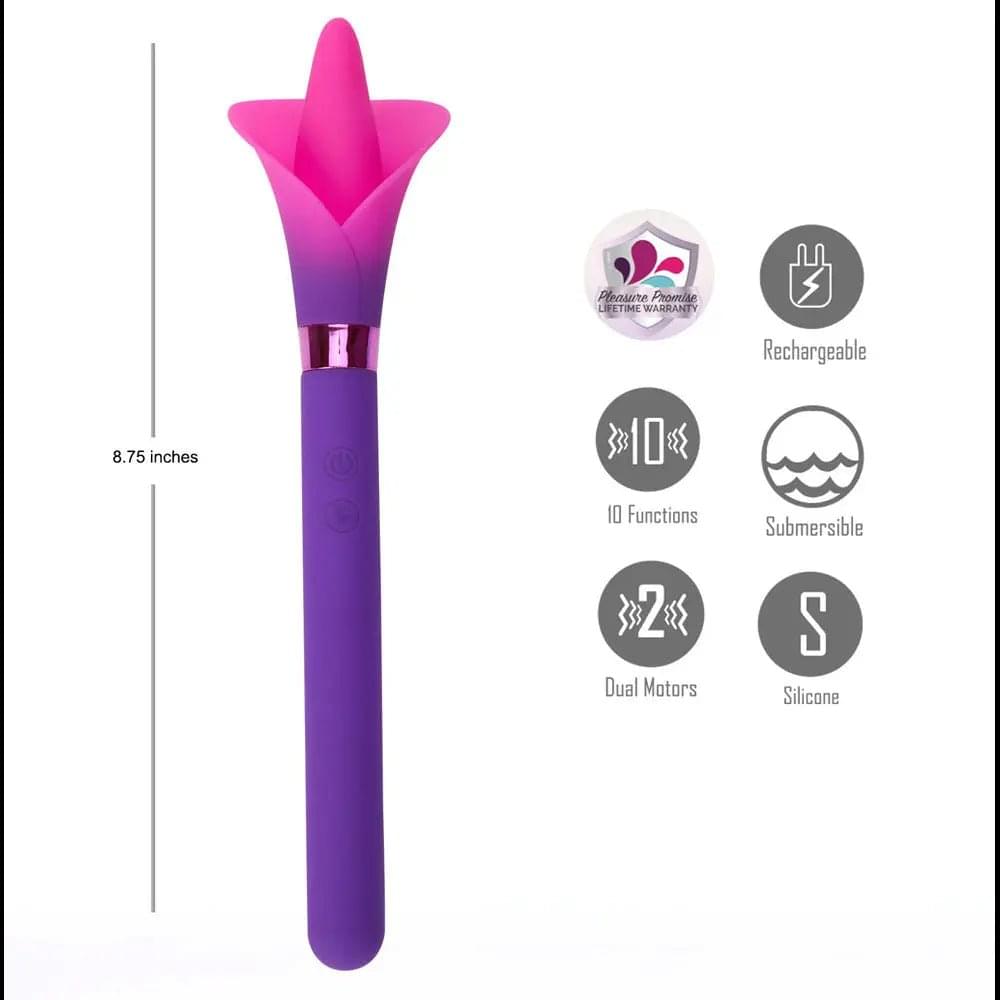 Maia VALA -  - /Pink 22.2 cm USB Rechargeable Flower Vibrator Maia Toys Discreet Intimate Essentials.
