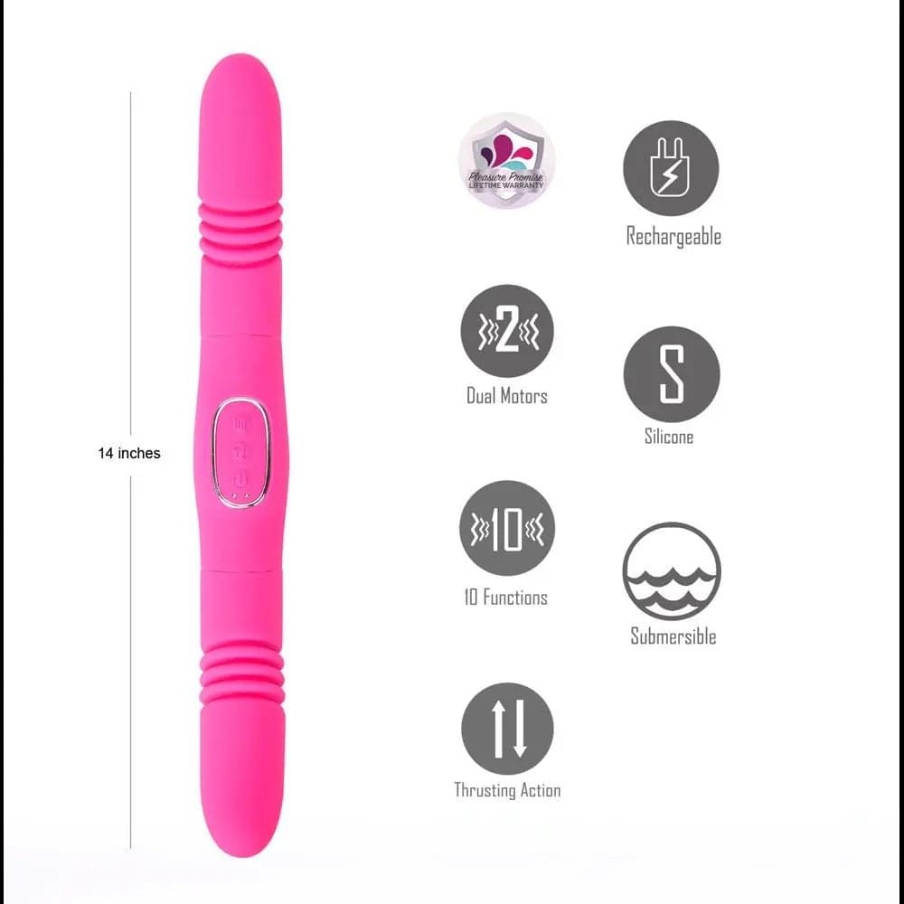 Maia ZENA -  -  35.5 cm USB Rechargeable Dual Thrusting Double Ended Vibrator Maia Toys Discreet Intimate Essentials.