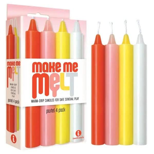 Make Me Melt Drip Candles - Pastel - Pastel Drip Candles - 4 Pack Icon Brands Discreet Intimate Essentials.