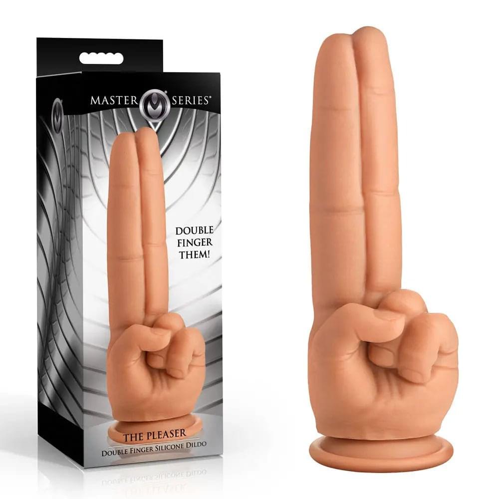 Master Series The Pleaser -  23.6 cm Double Finger Dildo XR Brands Discreet Intimate Essentials.
