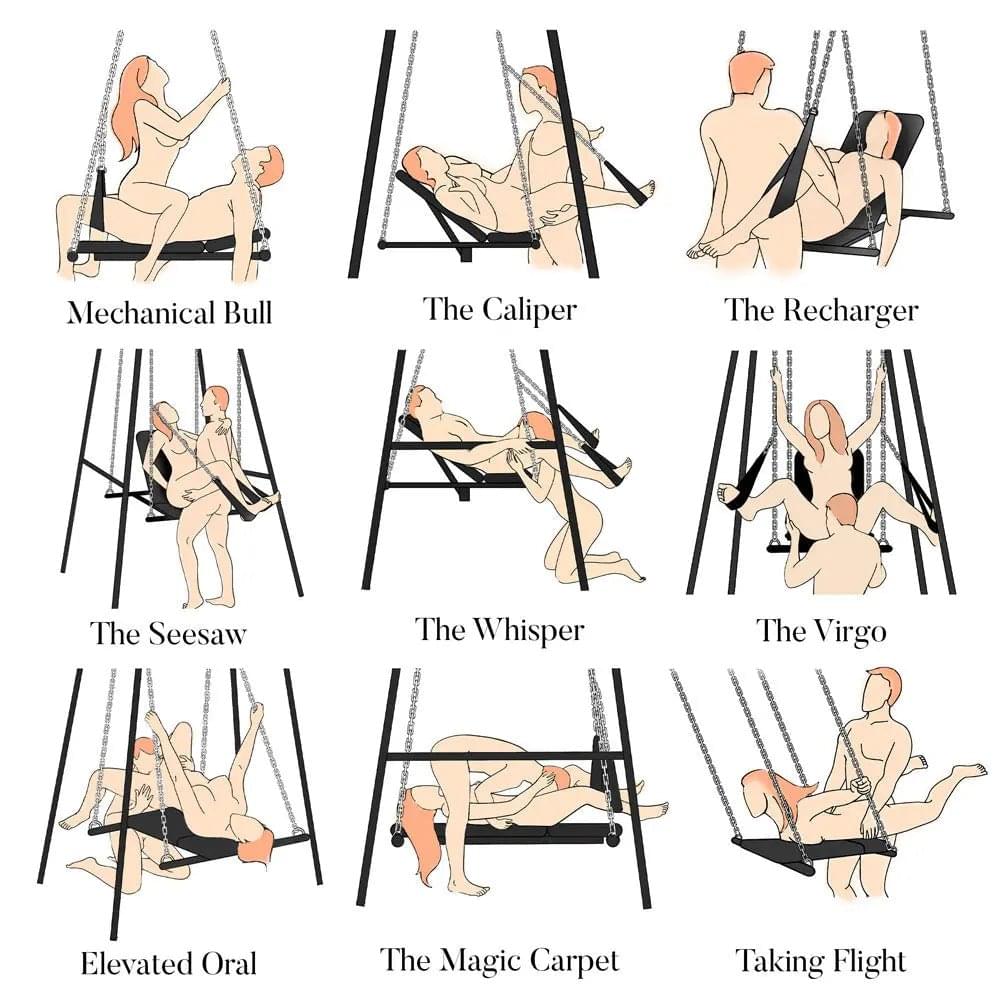Master Series Throne - Adjustable Sex Sling with Stand XR Brands Discreet Intimate Essentials.