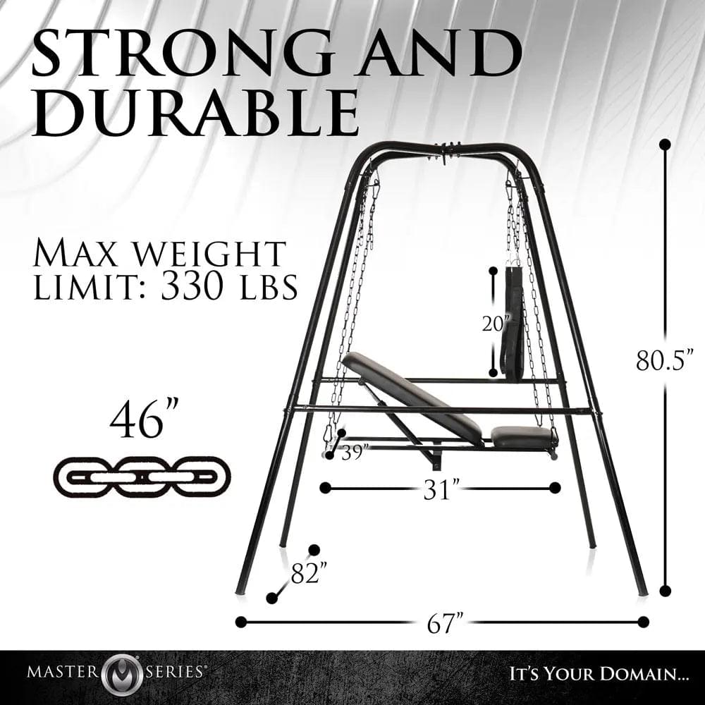 Master Series Throne - Adjustable Sex Sling with Stand XR Brands Discreet Intimate Essentials.