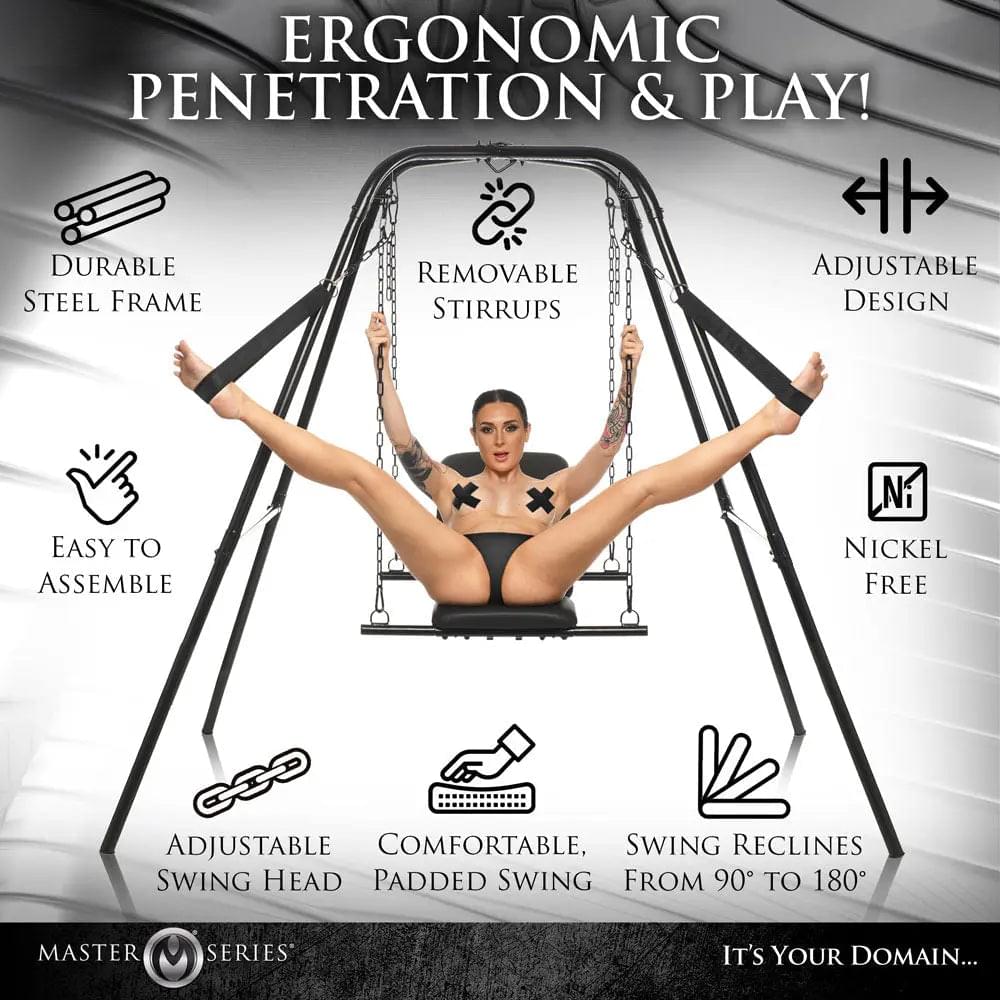 Master Series Throne - Adjustable Sex Sling with Stand XR Brands Discreet Intimate Essentials.