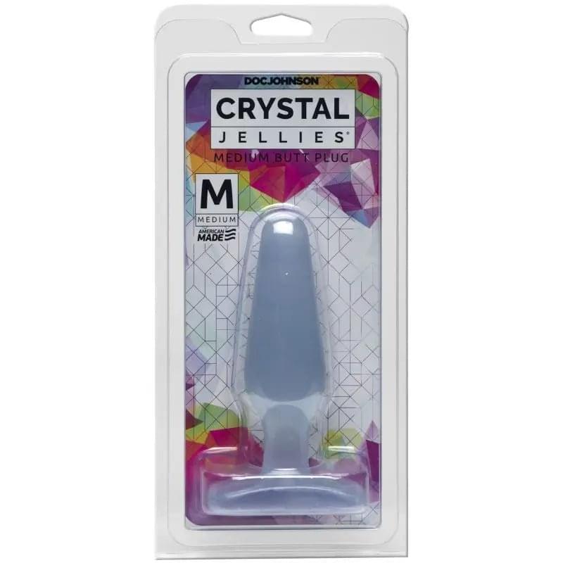 Medium Butt Plug Clear Crystal Jellies Discreet Intimate Essentials.