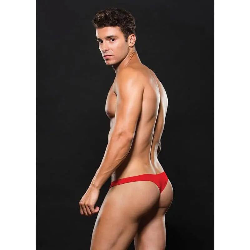 Microfibre Low Rise Zip Thong Red Envy Discreet Intimate Essentials.