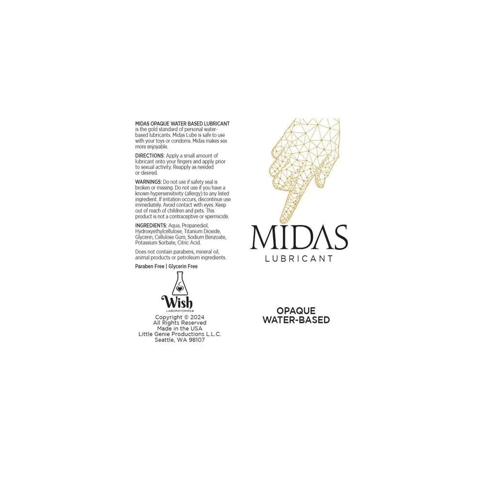 Midas Opaque Water Based Lubricant - 59 ml - Water Based Cum Lube - 59 ml Little Genie Discreet Intimate Essentials.