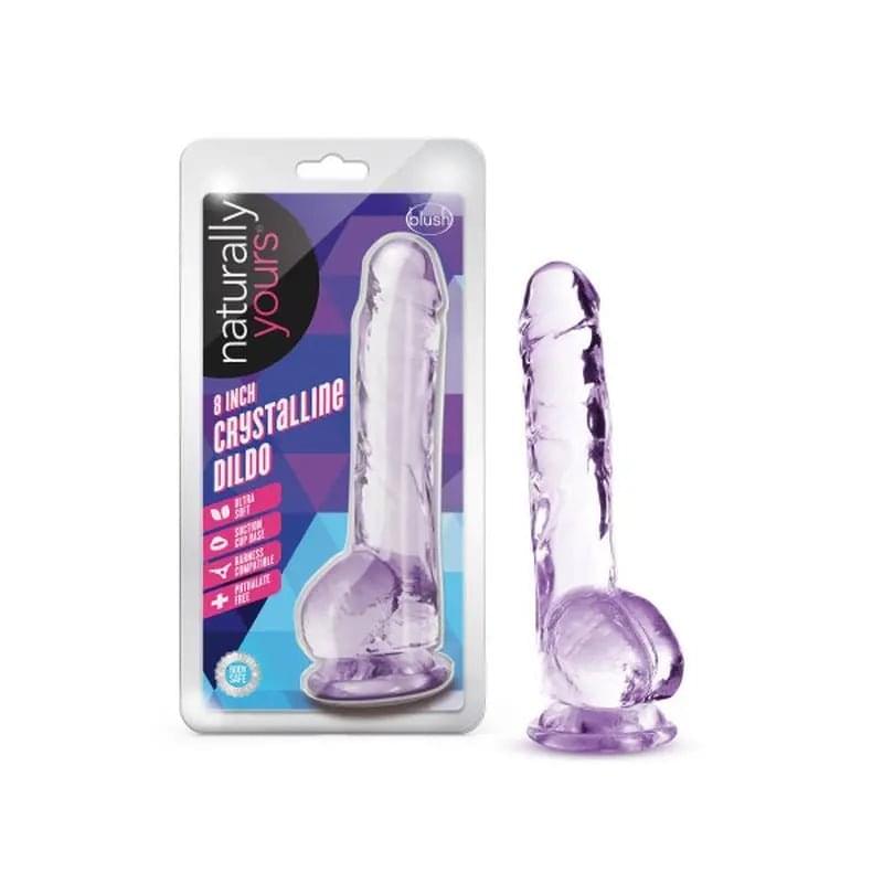 Naturally Yours 8" Crystaline Dildo Amethyst Naturally Yours Discreet Intimate Essentials.