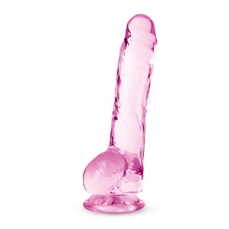Naturally Yours 8" Crystaline Dildo Rose Naturally Yours Discreet Intimate Essentials.
