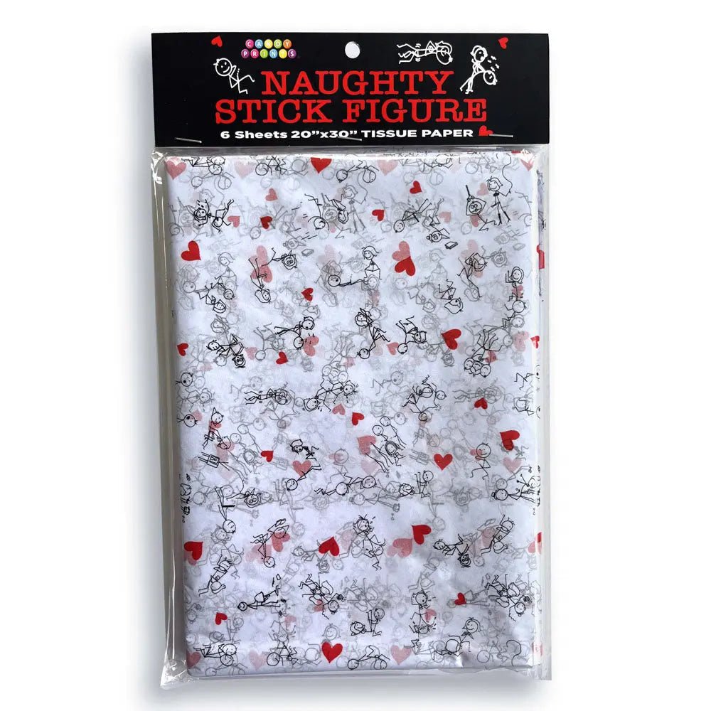 Shop affordable quality Naughty Stick Figure Tissue Paper Sheets - Novelty Decoration Sheets - 6 Pack - Discreet Intimate Essentials - NOVELTIES - Little Genie
