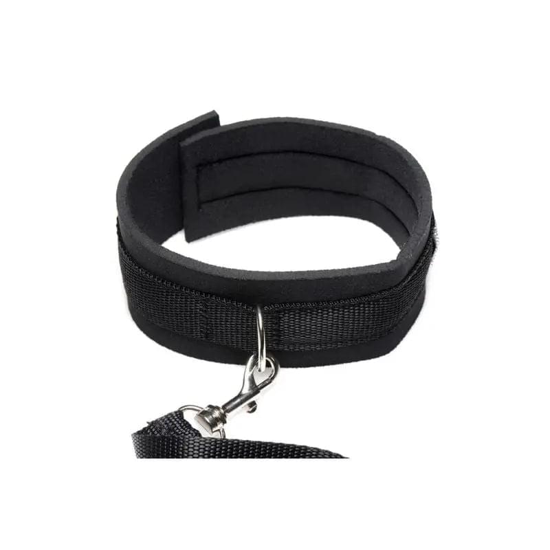 Neoprene Collar And Leash Set Black Frisky Discreet Intimate Essentials.